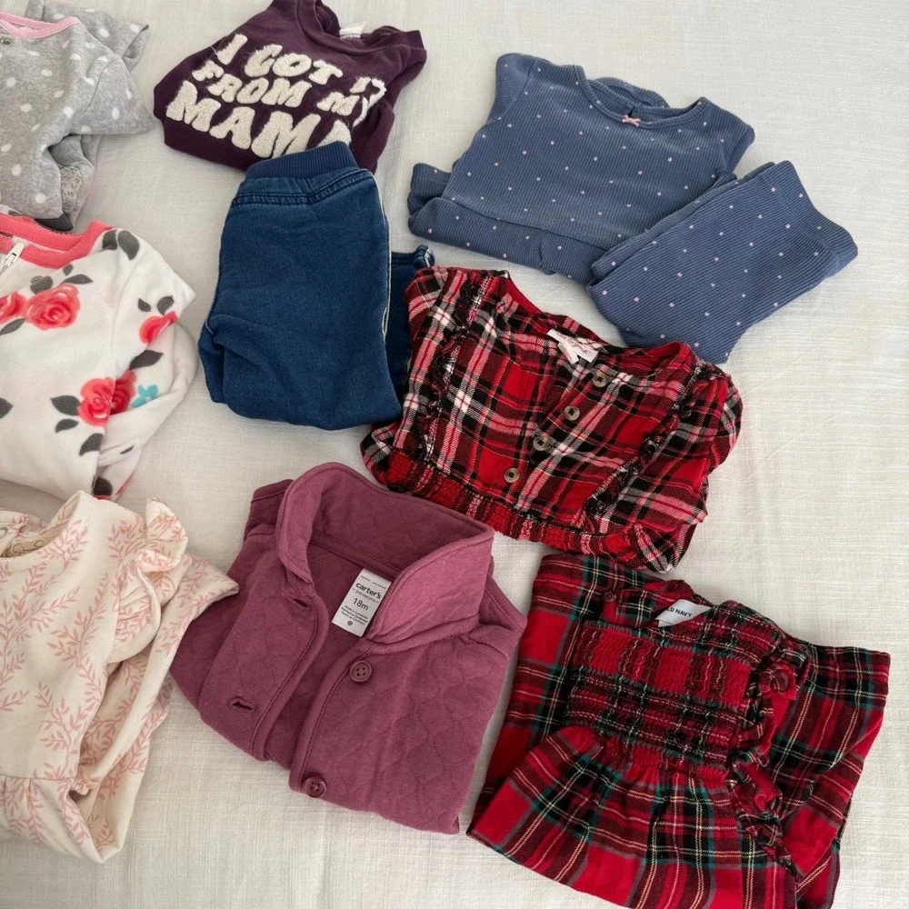 Baby Girl Clothes Lot 18M Carter's Jessica Simpson Old Navy Plaid‎ Outfits